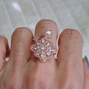 Rose Gold Over 925 SS Tripple A CZ's Ring Size 7